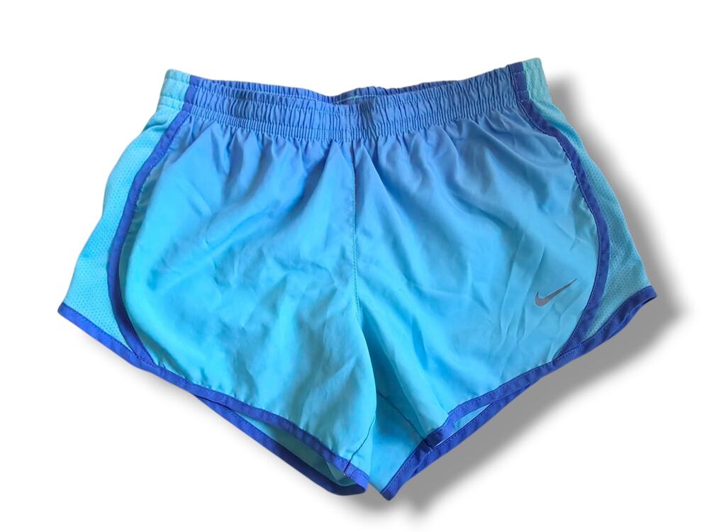 Nike Dri-FIT Girls Small Running Shorts Blue Mesh Inset Athletic